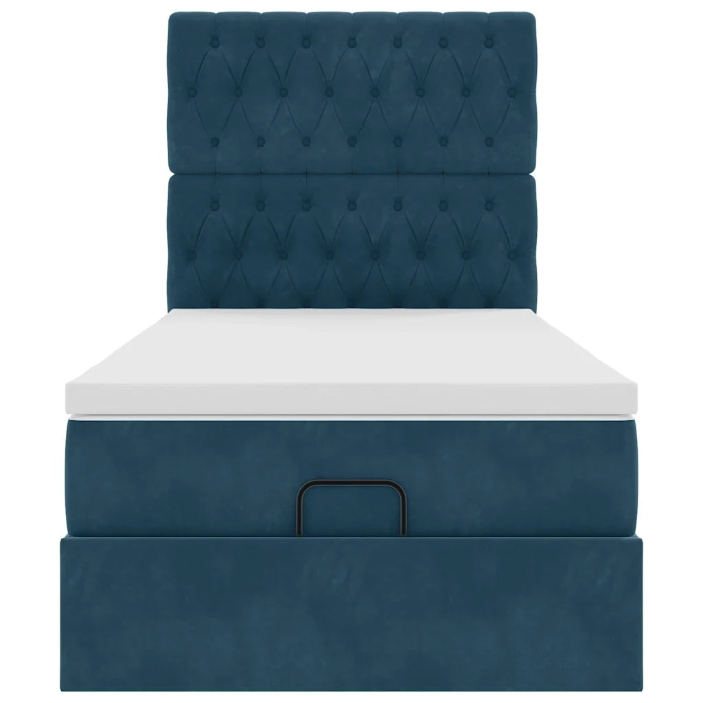 Struttura Letto Pouf con Materassi 90x190 cm in Velluto 3313515