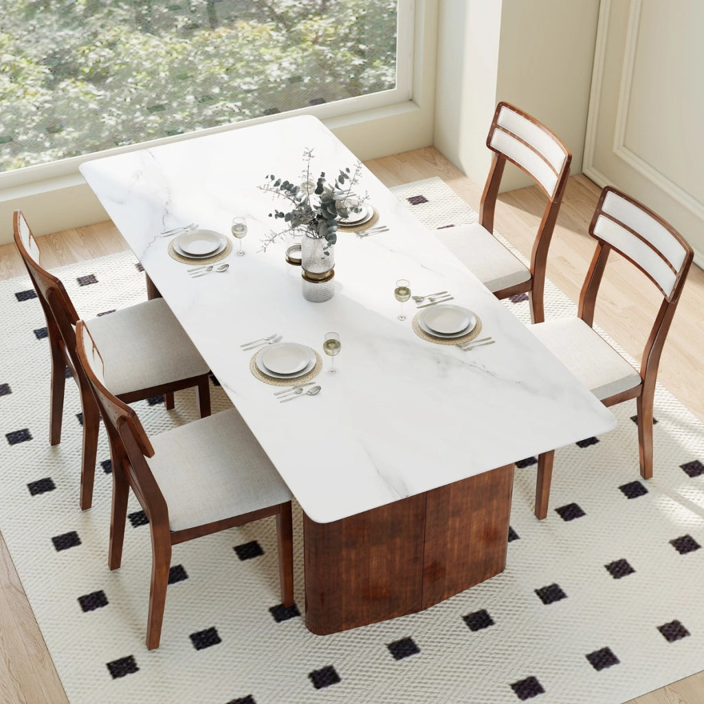 Sedie imbottite senza braccioli con schienale inclinato di gomma, Set di sedie da pranzo moderne da 2 Noce-Sedie da pranzo