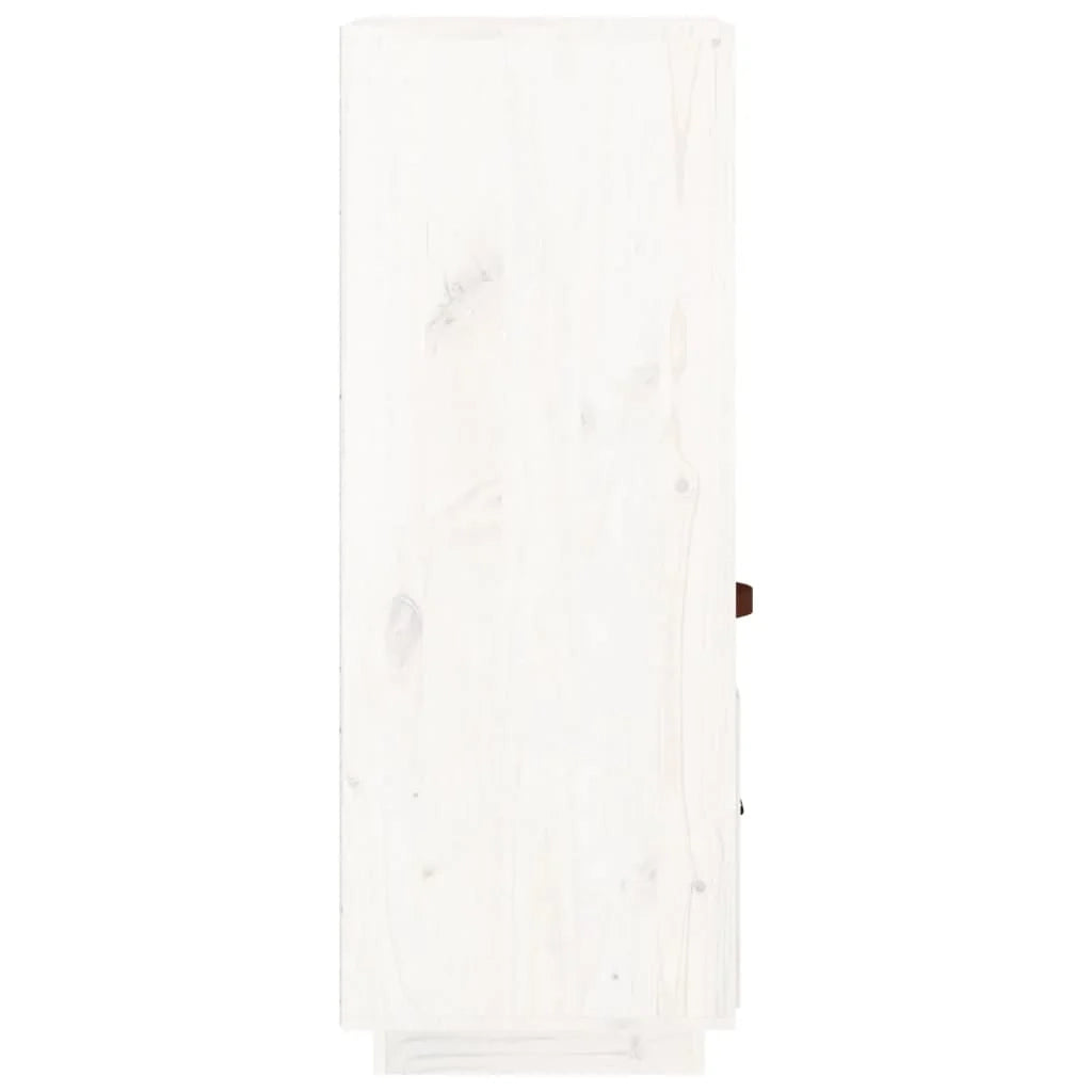 Buffet credenza cassettiera armadio mobile contenitore organizer cucina soggiorno salotto alto 34 x 40 x 108,5 cm legno massello di pino bianco 02_0032434