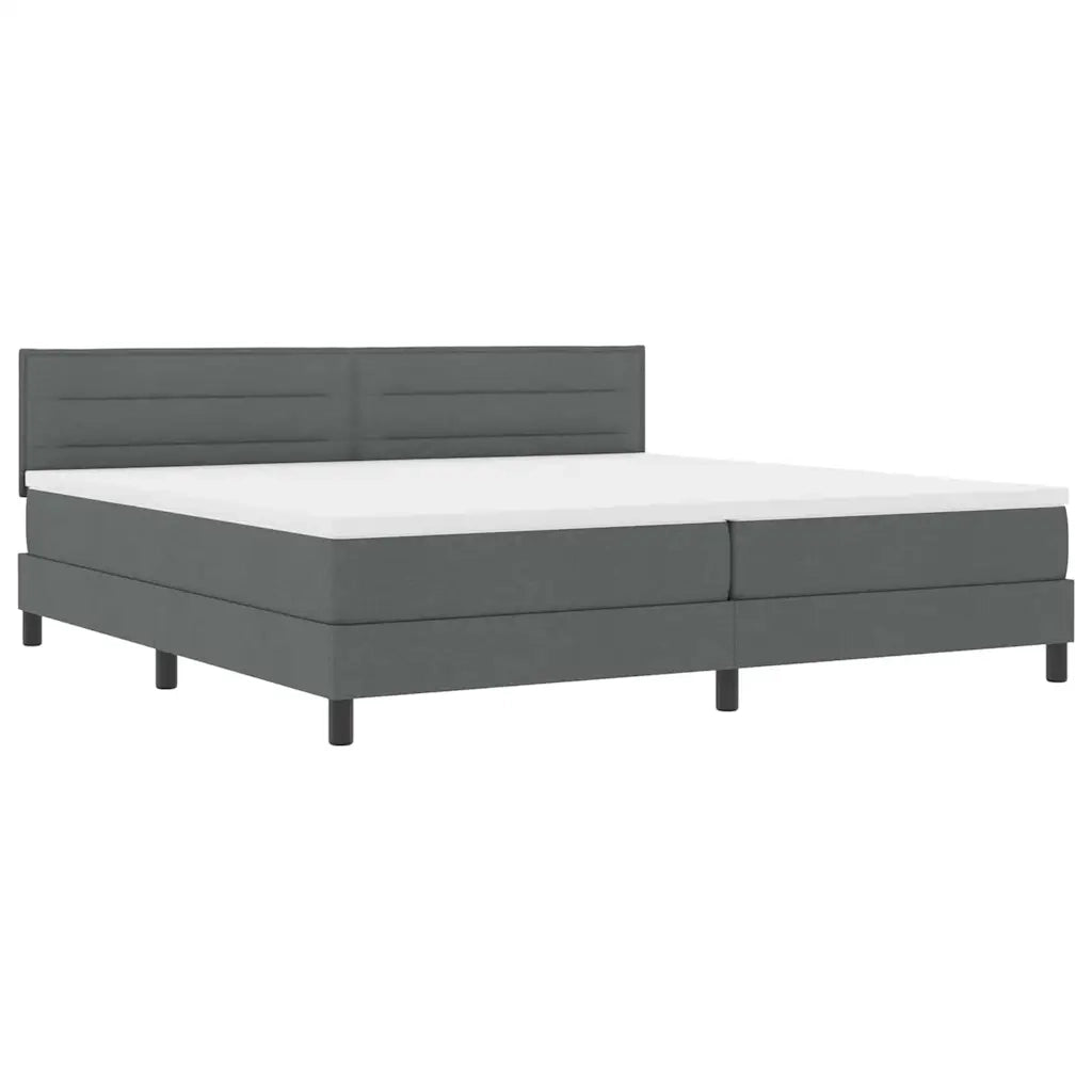 Letto a molle con testiera Grigio scuro 200 x 200 cm Tessuto 3338637