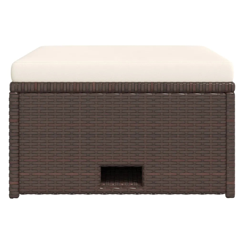 Set Divani da Giardino 4 pz con Cuscini in Polyrattan Marrone 43103