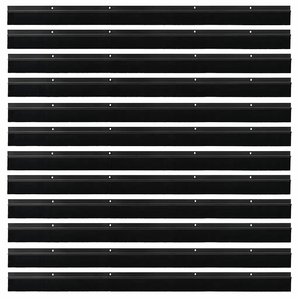 Spazzole per porte a vite 12 pcs Nero 100 cm Lega di alluminio