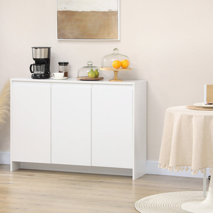 Credenza 12 Ripiani Interni 120x35x85 cm in Truciolato Bianco
