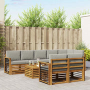 Set divani con cuscino 9 pcs Grigio Naturale e Chiaro