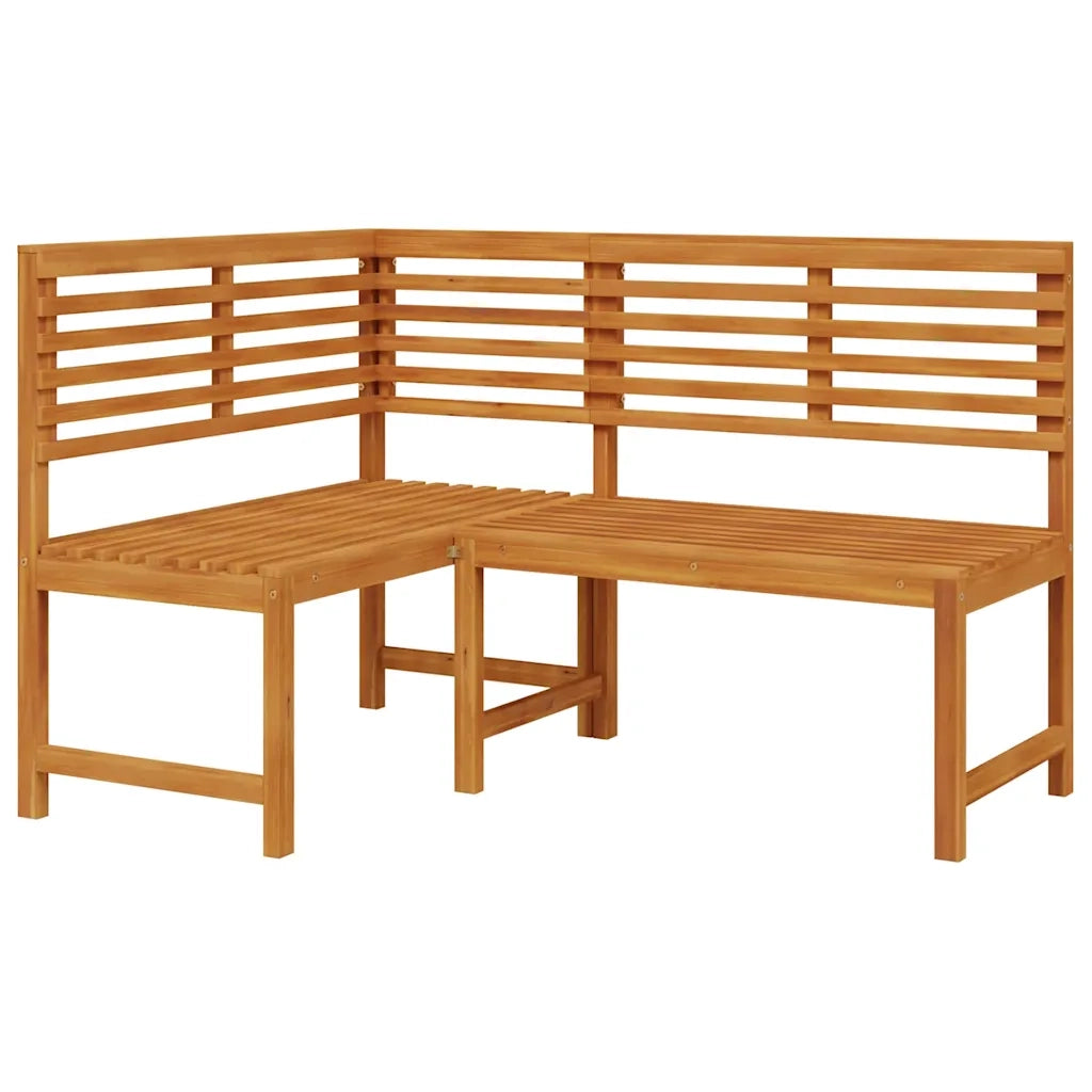 Panca da Giardino ad Angolo-Sgabello-Panca da esterno 140 cm Legno Massello Acacia