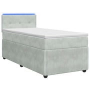 Letto con Box Spring, Materasso e LED Grigio Chiaro 90 x 190 cm 3453247