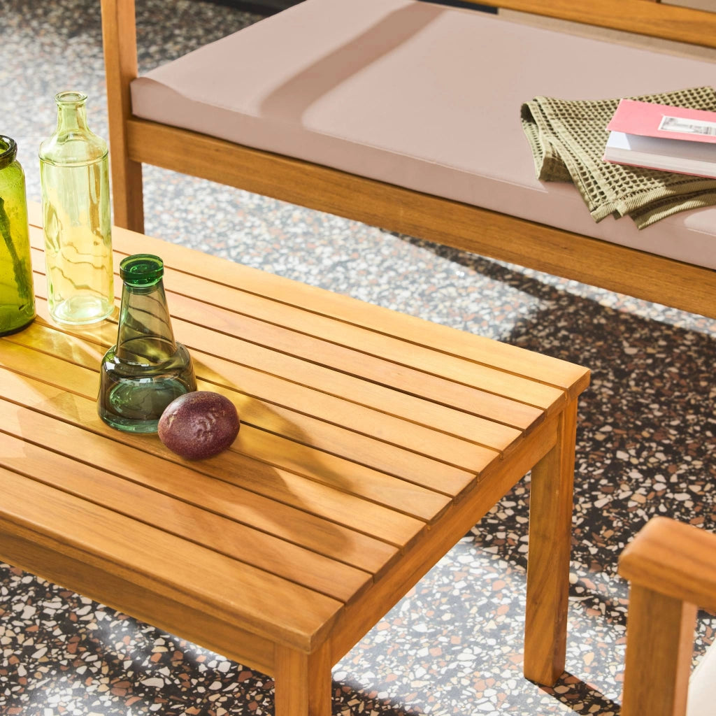 Salotto da giardino in legno di acacia, 4 posti, marrone