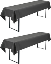 Set da tavola 2 pezzi 110 x 260 cm, tessuto in poliestere, lavabile e resistente, adatto per feste all'aperto, compleanni o barbecue (grigio scuro)