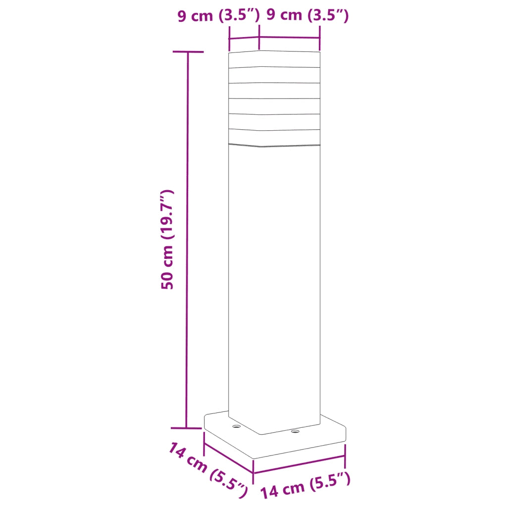 Lampada da Terra per Esterni Nera 50 cm in Alluminio CFW8511838