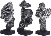 Decorazioni moderne per ufficio, soggiorno e camera da letto, tre pezzi, sculture decorative, articoli decorativi, sculture e busti (argento)