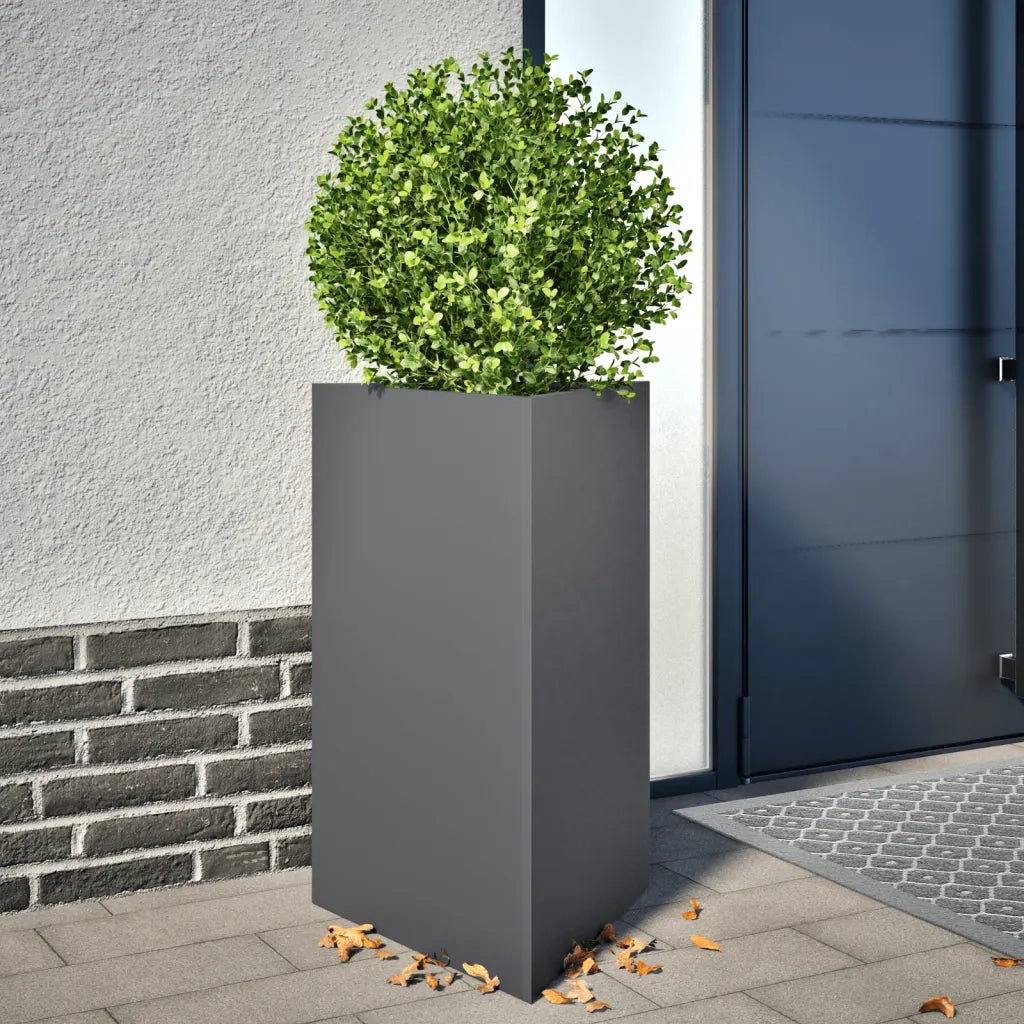 Fioriere 2 pz Antracite Triangolari 50x43x75 cm in Acciaio 851176