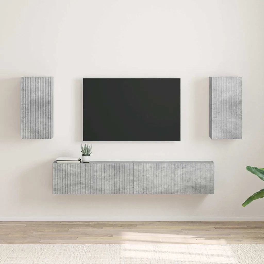 Mobile TV da parete 2 pz-Set di 2 Mobile TV a Muro-Credenza TV Calcestruzzo 30 x 31 x 60 cm