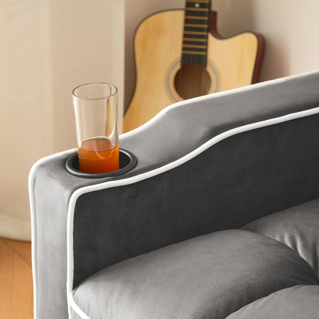 DIVANO LETTO 3-in-1 83 x 167 x 76 cm Grigio scuro