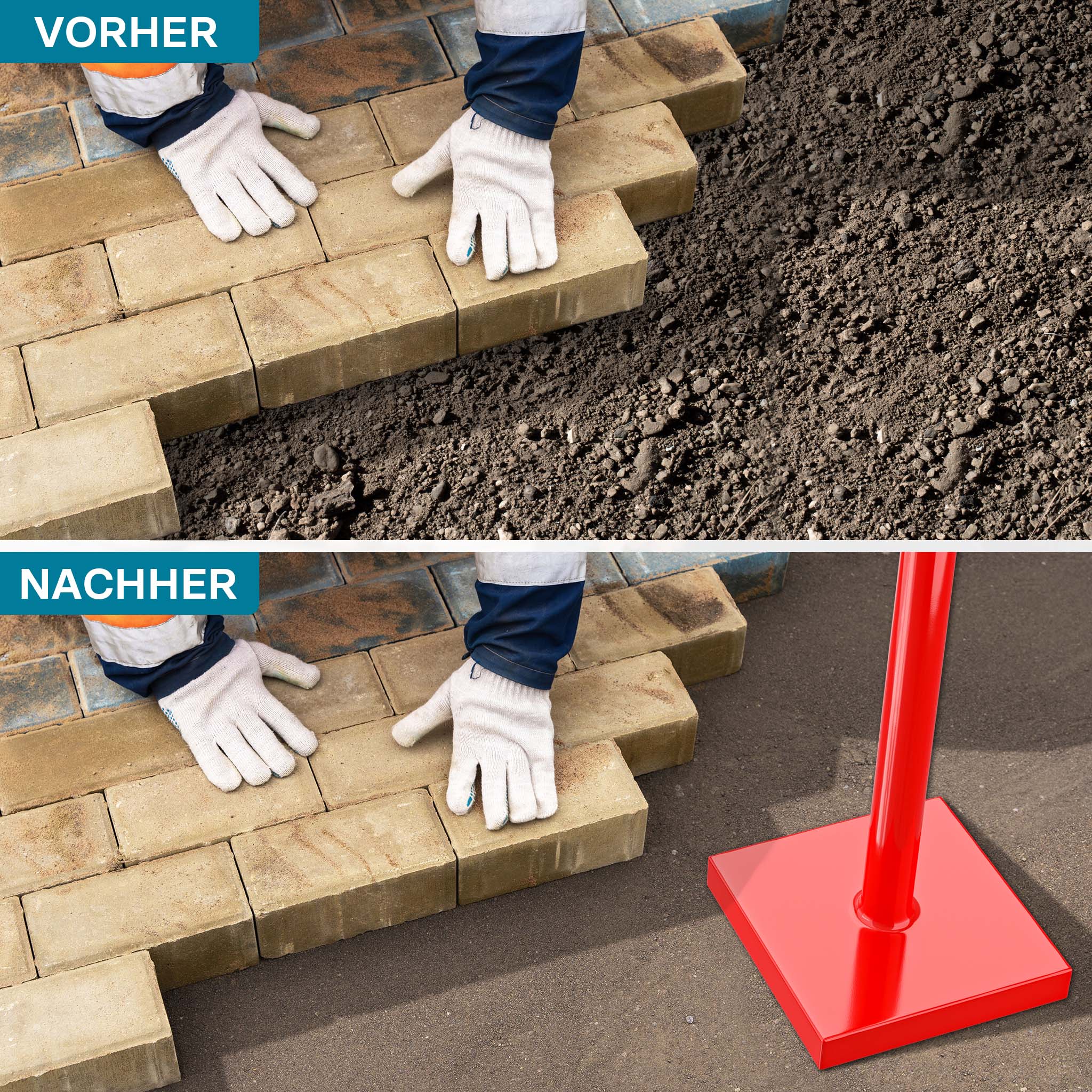 Costipatore manuale 11,5 kg in acciaio piastra di 20x20cm Compattatore terreno