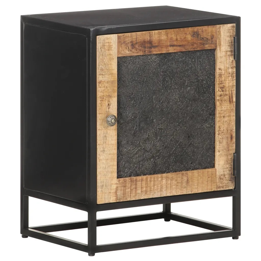 Comodino-Tavolino da notte 40x30x50 cm in Legno di Mango Grezzo 972149