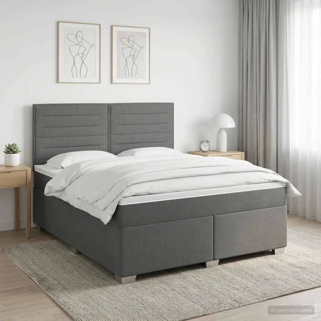 Letto box spring con materasso Grigio Scuro 160 x 200 cm 3453438