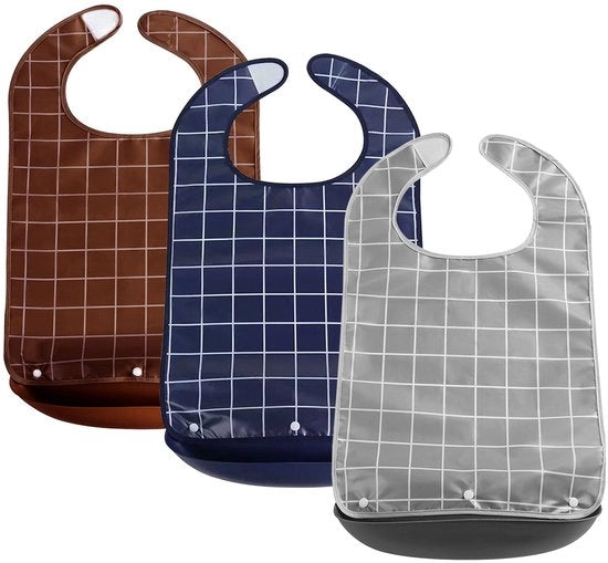 3 pacchi di protezioni per vestiti per adulti, protezioni per vestiti riutilizzabili per anziani con chiusure a pressione, protezioni per vestiti lavabili per adulti, anziani e disabili