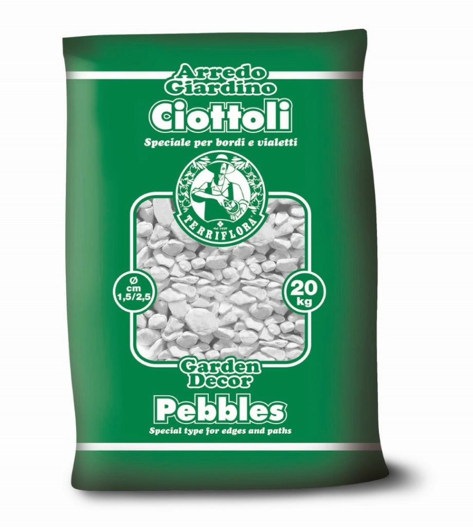 Ciottolo Bianco 1,5-2,5 Cm Sacco Da 20 Kg Cad 5 Sacchi - Euroterriflora