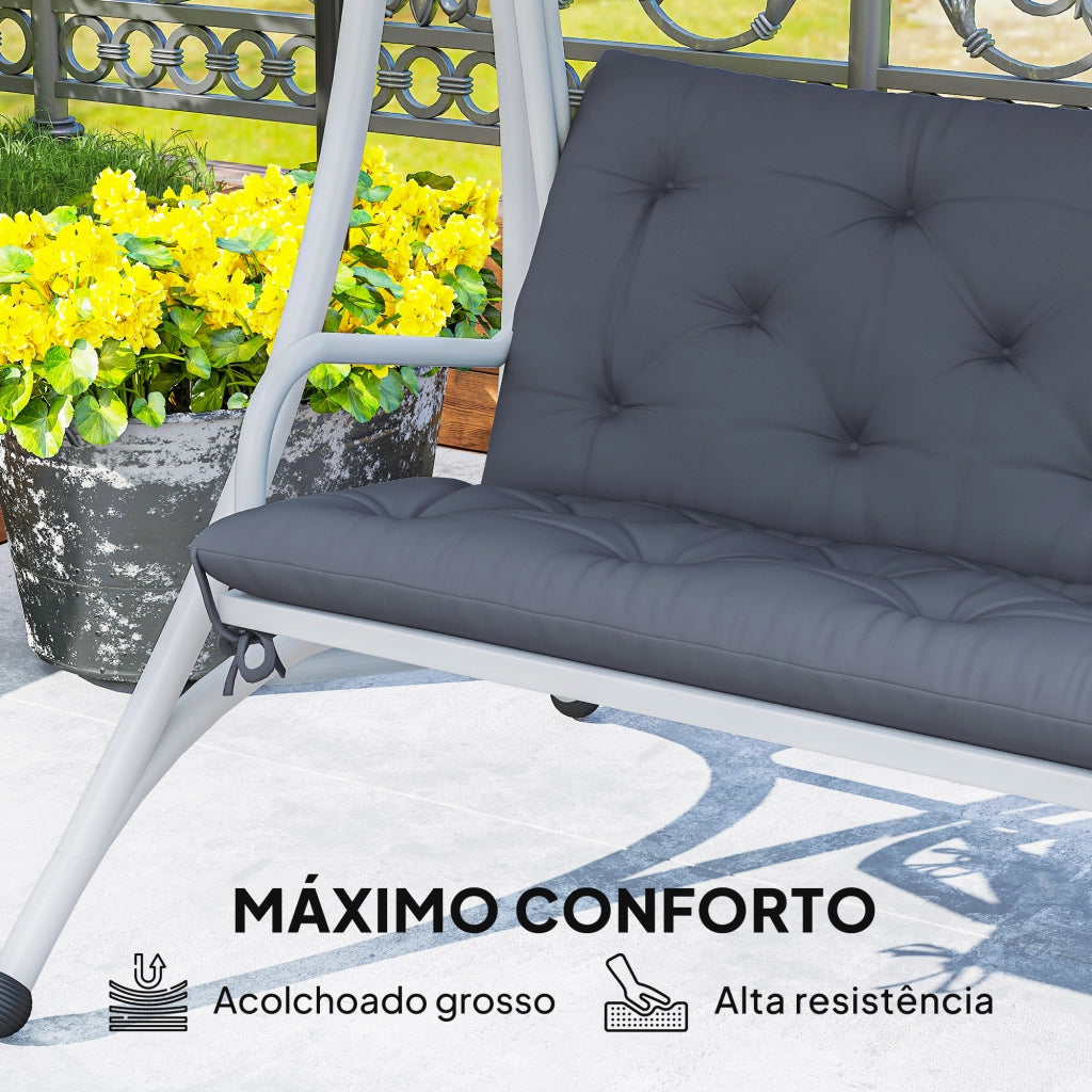 Cuscino per divano da giardino 3 posti ¨C zephmum ¨C 100x98x8 cm grigio