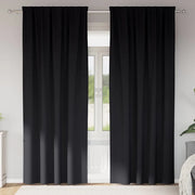Tende Blackout con Anelli 2 pcs Nero 245 x 140 cm Poliestere 4107431