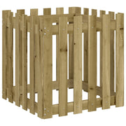 Fioriera | Cassetta per fiori | Vaso Giardino a Recinzione 60x60x60 cm in Pino Impregnato