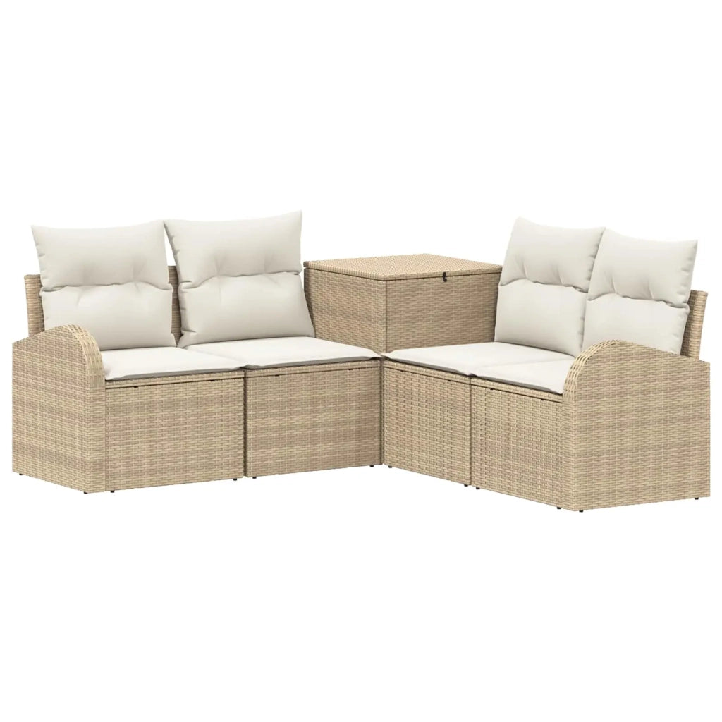 Set di divani 5 pz Beige e Bianco Crema 3447784