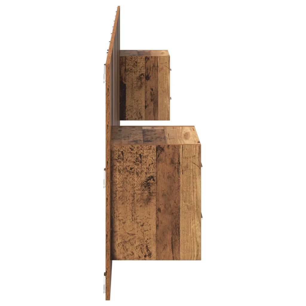 Testata con Comodino 3 pcs Legno vecchio Legno multistrato