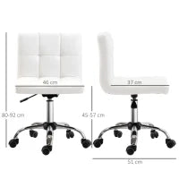 Sedia da Ufficio Ergonomica, Sedia Girevole Altezza Regolabile in Pelle Sintetica 46 × 51 × 80-92cm