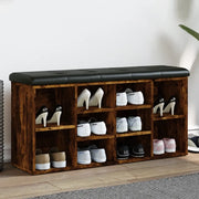 Panca Porta Scarpe-Sgabello-Panca Scarpiera Rovere Fumo 102x32x50 cm Legno Multistrato 695307