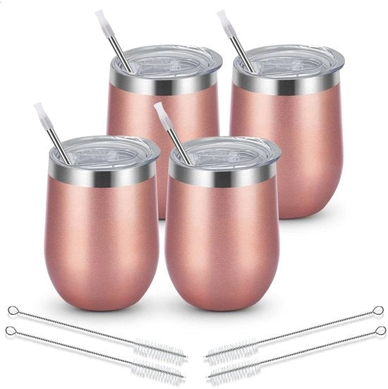 Tumbler doppio strato 350ml - Acciaio inossidabile - Isolato a vuoto - Coperchio - Scatola di trasporto - Resistente alla rottura