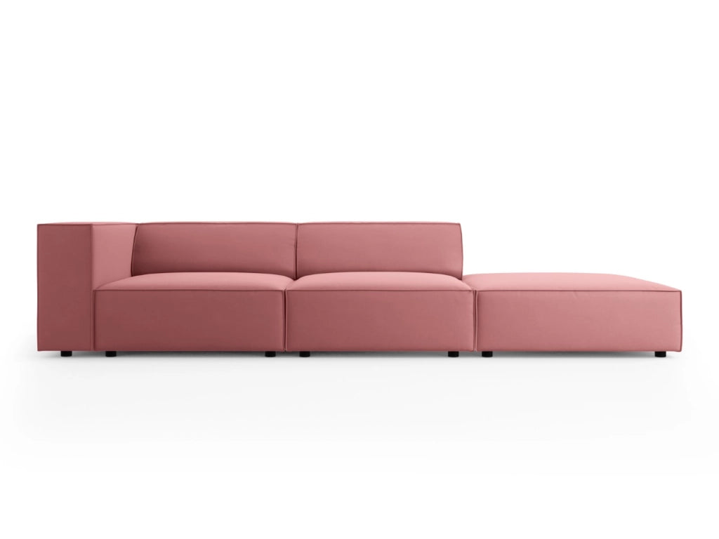 Cosmopolitan Design - Divano destro "Arendal" 4 posti in velluto salmone 