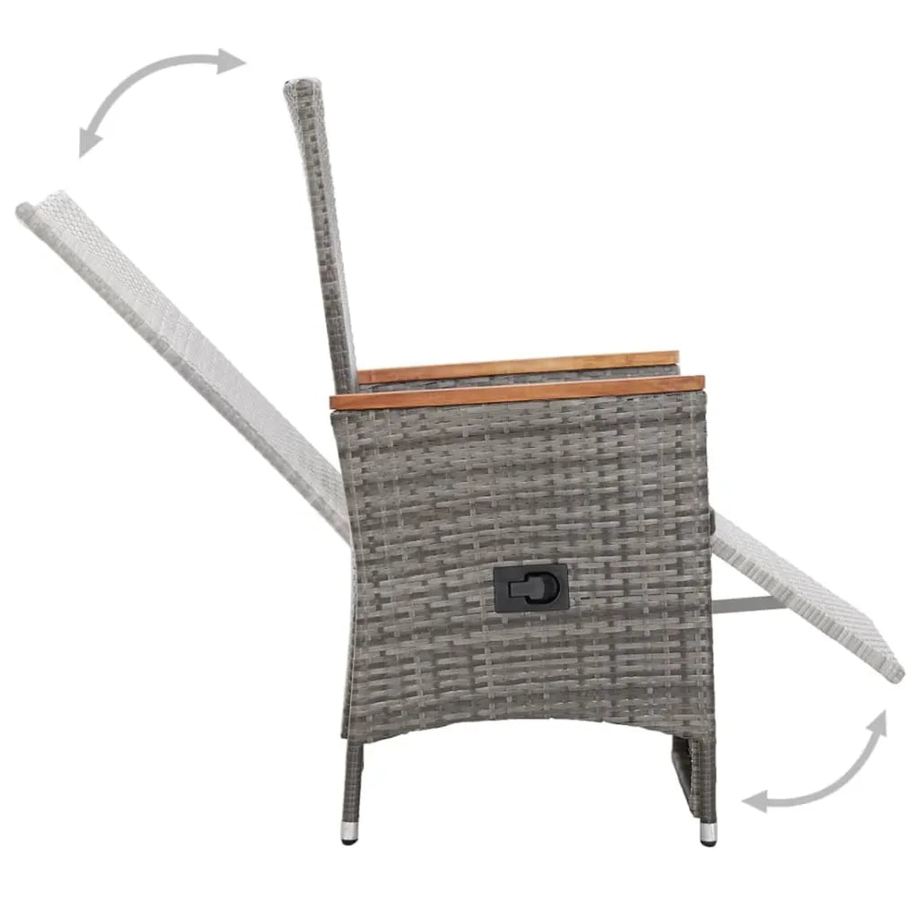 Set Mobili da Pranzo per Giardino 5 pz Grigio cod mxl 36260