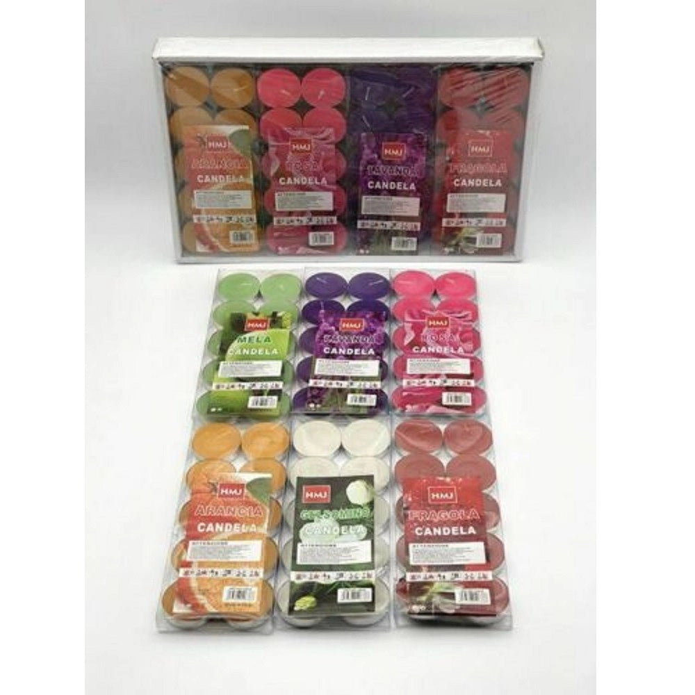 Trade Shop - Set 120 Candele In Cera Colorate Profumate In Varie Fragranze Tealight Lumini -
