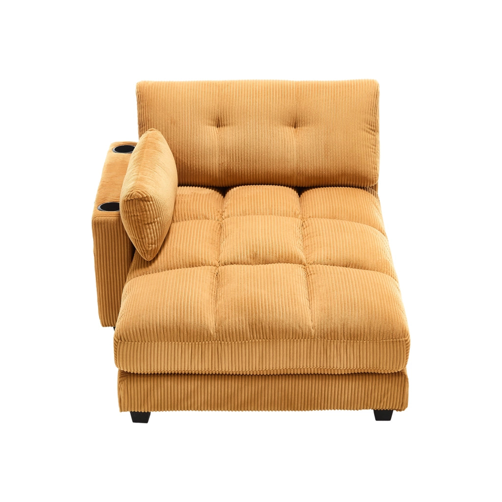 Poltrona Relax a Dondolo ¨C MINIMAL ¨C Tessuto Senape, Braccioli, Poggiatesta Reclinabile
