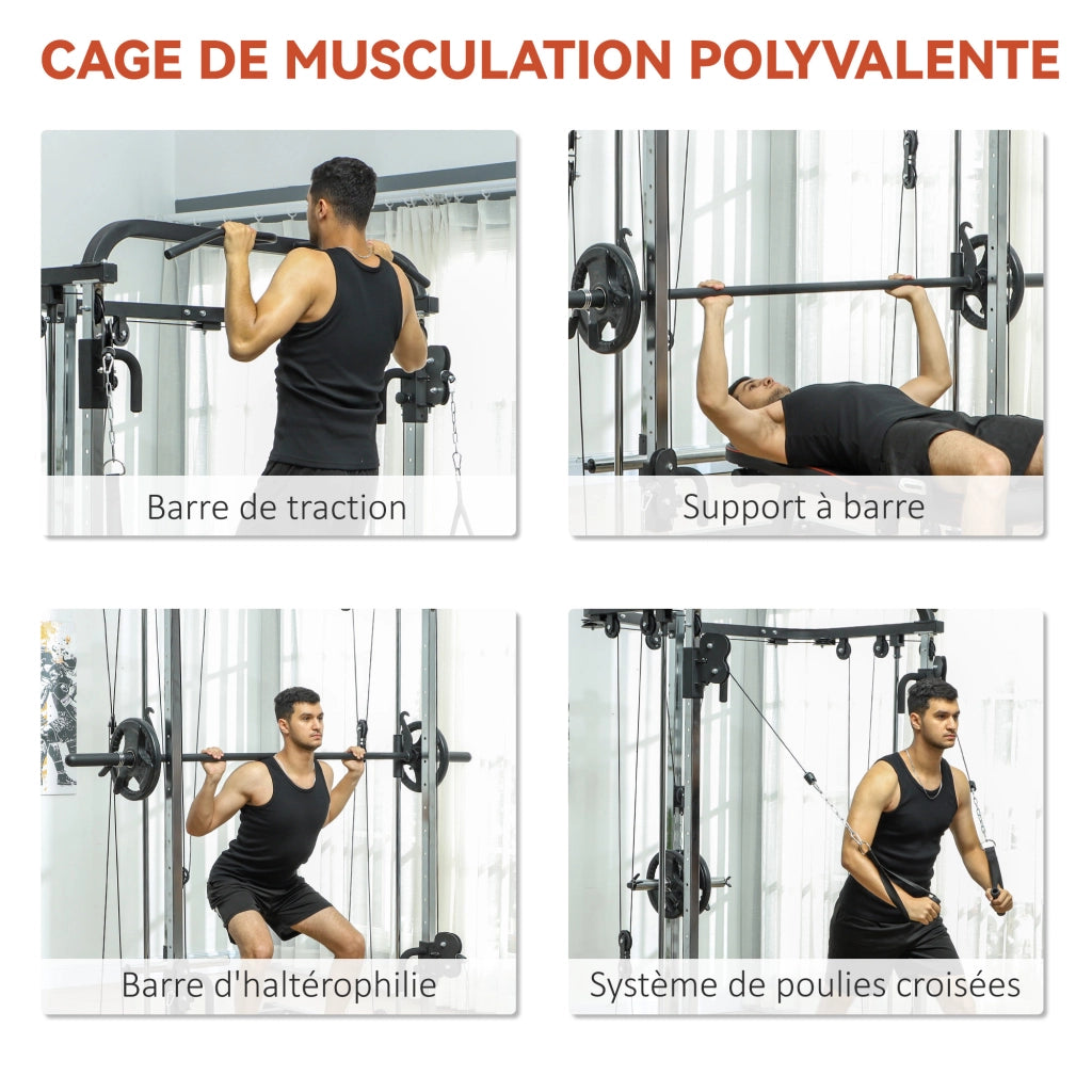 Stazione di allenamento multifunzione ¨C zephmum ¨C nero 210x132x225 cm