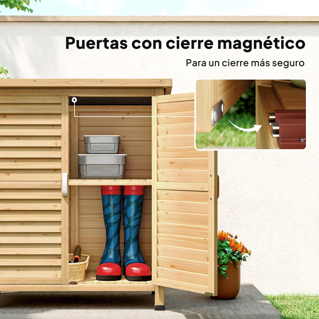 Casetta da Giardino in Legno ¨C zephmum ¨C 87x46,5x96,5 cm 2 Ripiani 2 Porte