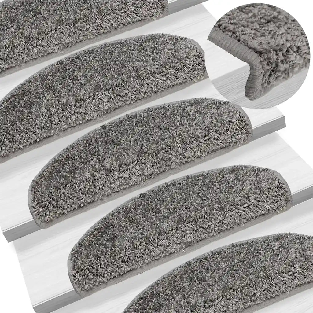 Tappetini per scale 30 pz 65x21x4 cm Grigio Semicircolari Grandi