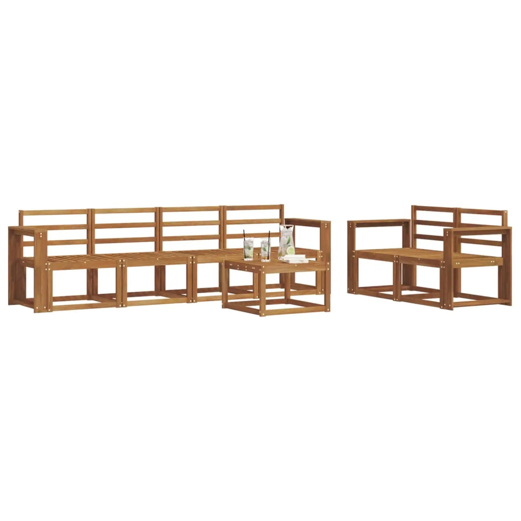 Set di divani da esterno 7 pcs Naturale
