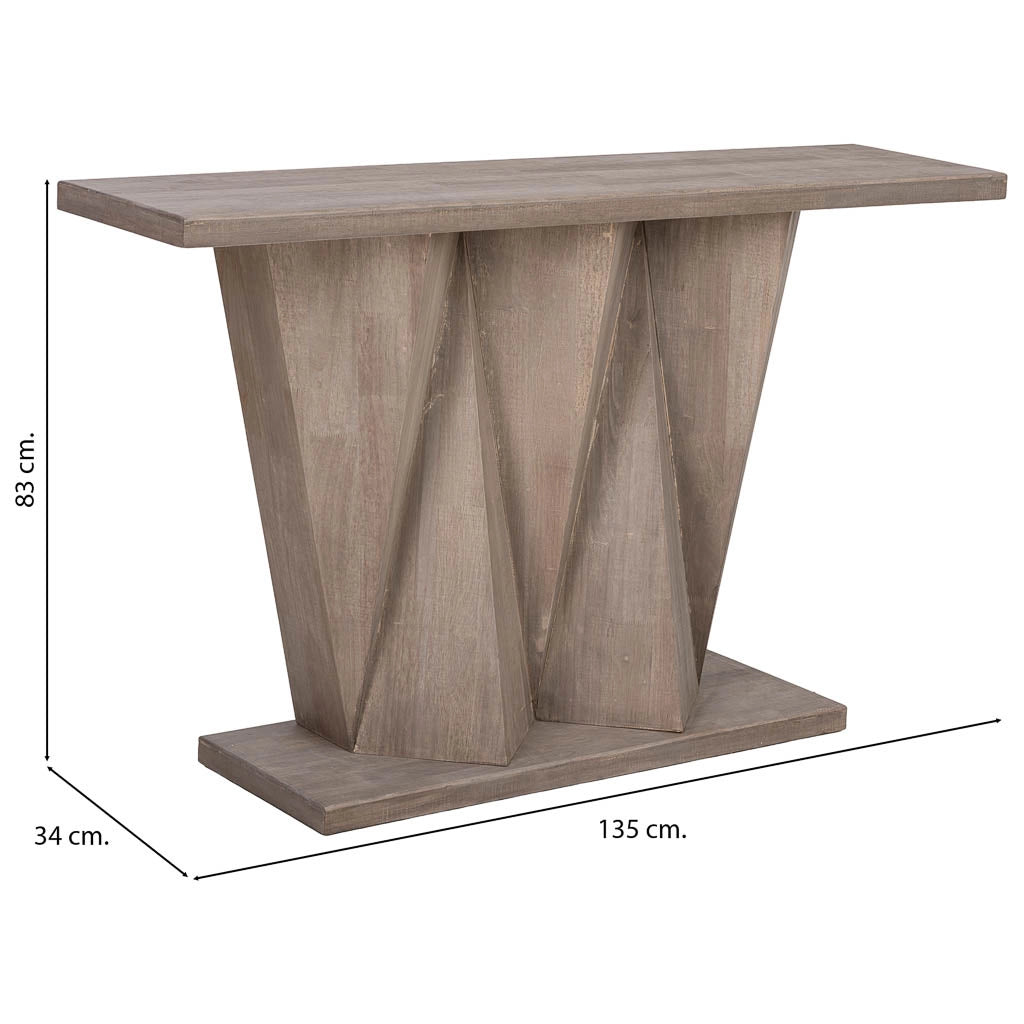 Tavolino da ingresso in legno marrone 135x34x83h cm
