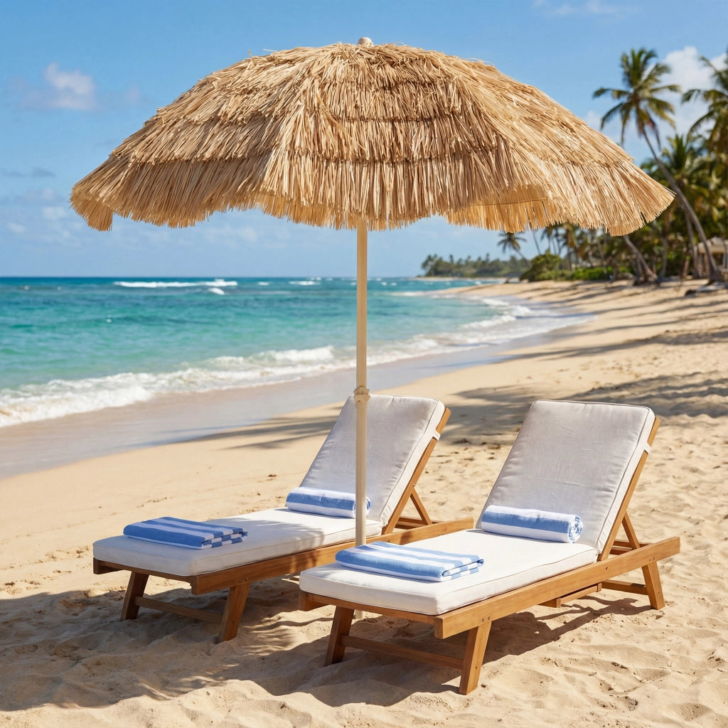 Ombrellone da spiaggia inclinabile ¨C zephmum ¨C 185 cm, kaki