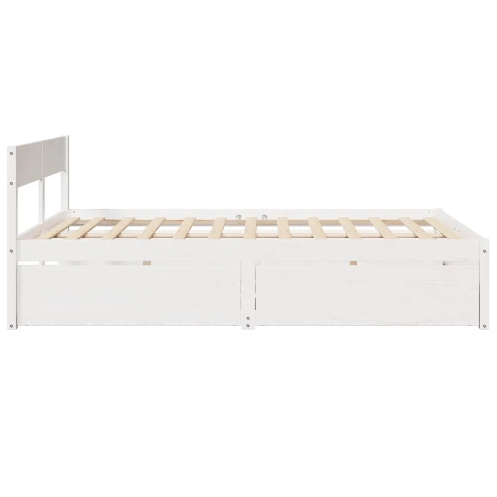 Letto senza Materasso-Struttura Letto Bianco 140x200 cm Legno Massello di Pino 197036