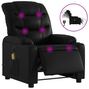 Poltrona Massaggiante | Sedia Relax Reclinabile Elettrica Nera in Similpelle