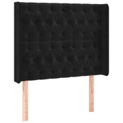 Testiera | Testata ad Orecchio Nera 103x16x118/128 cm in Velluto