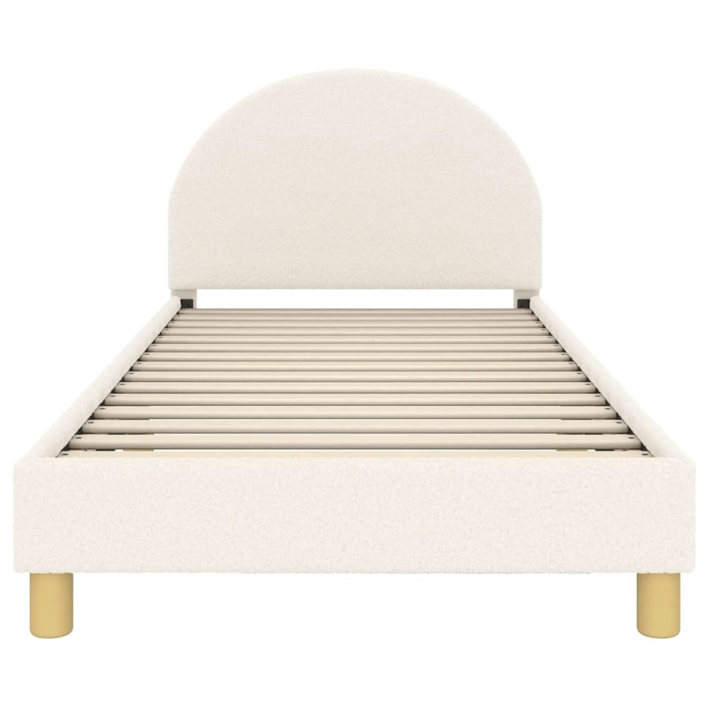 Struttura letto bambini con testata-Giroletto per bambini Crema 80 x 200 cm Boucl¨¦ 816281