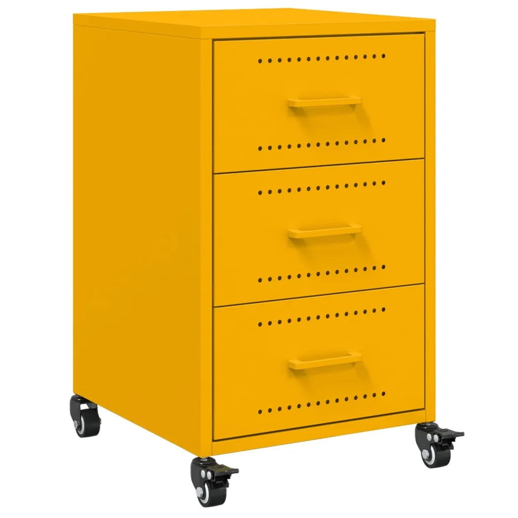 Comodino Giallo Senape 36x39x59 cm in Acciaio 846731