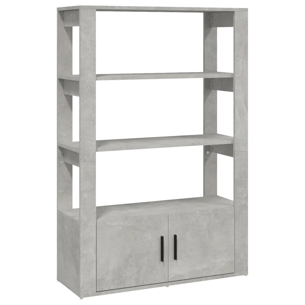 Credenza-Buffet-Armadio da cucina Grigio Cemento 80x30x119,5 cm in Legno Multistrato