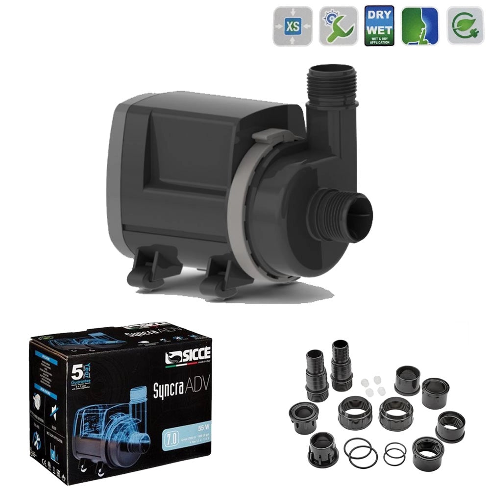 Sicce pompa syncra advanced silent 7.0 7000 litri/h classe a acquari laghetti e fontane