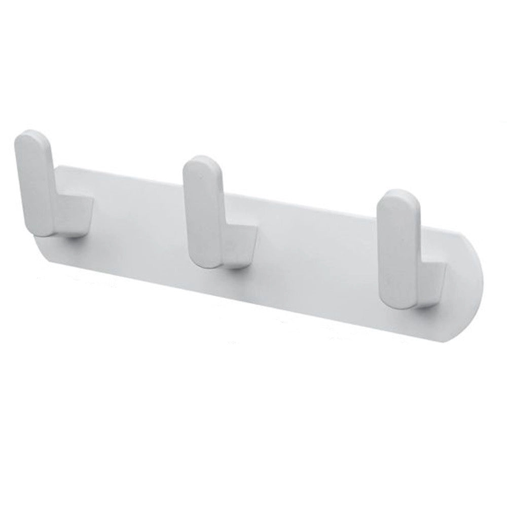 Trade Shop - Appendiabiti Con 3 Ganci Appendino Portasciugamano Da Bagno Casa Cucina Bianco 59742 -