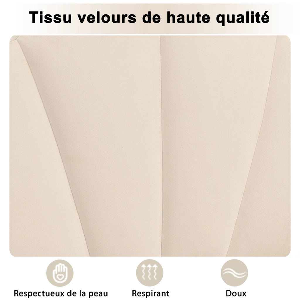 Letto Matrimoniale 140x190 cm; con Testiera Regolabile e Piedi in Metallo; Beige