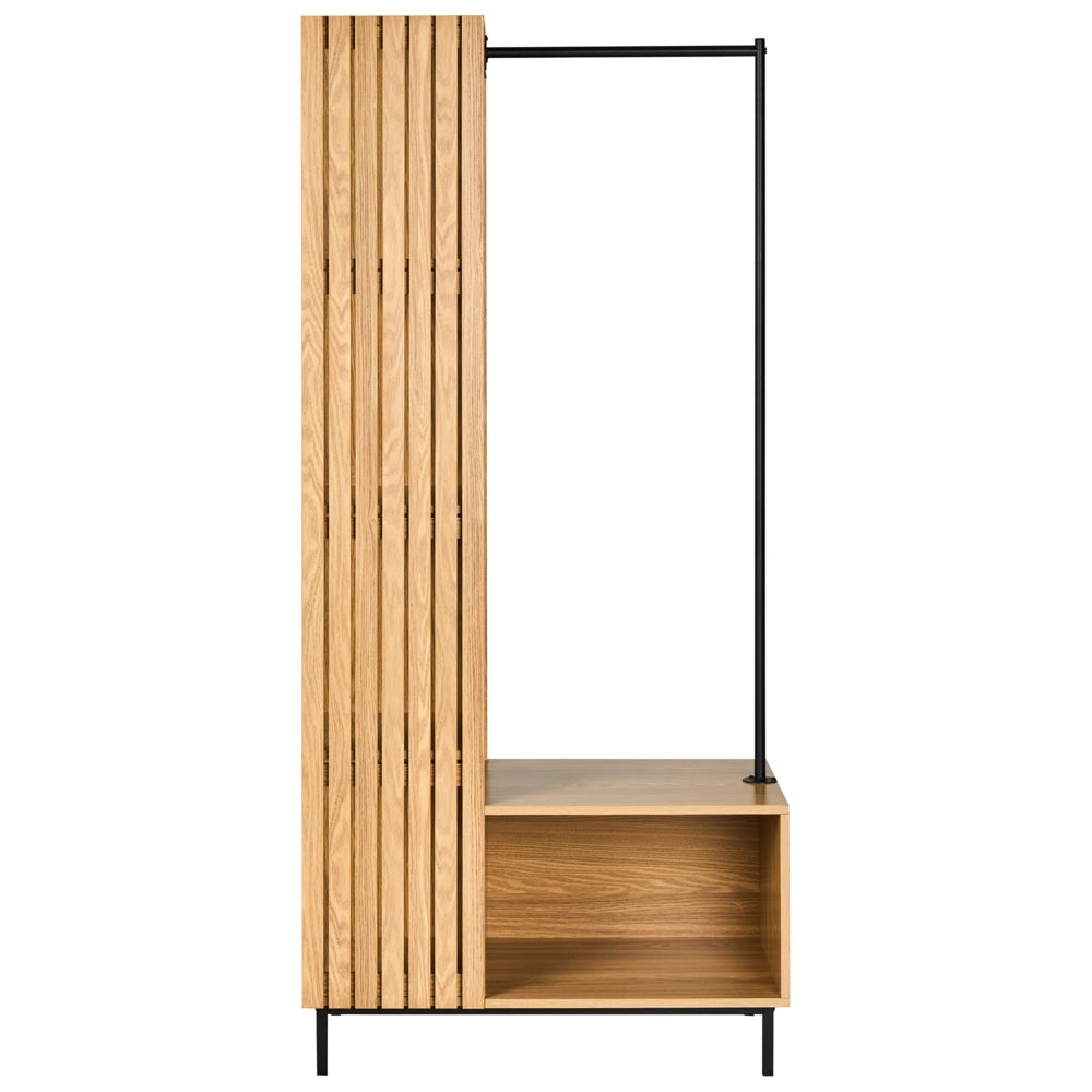 Armadio aperto 9 ripiani MDF Scaffale aperto per vestiti Marrone chiaro stile moderno